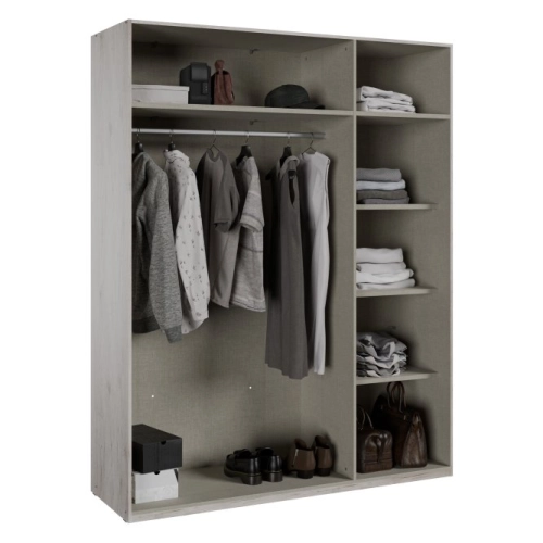 Szafa z lustrem 170 cm Dąb Piaskowy / Uni Wolfram Szary